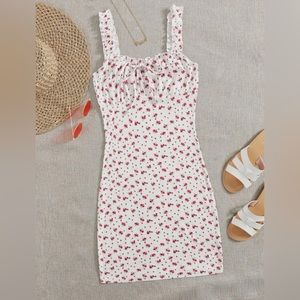 Dainty floral bodycon cottagecore dress